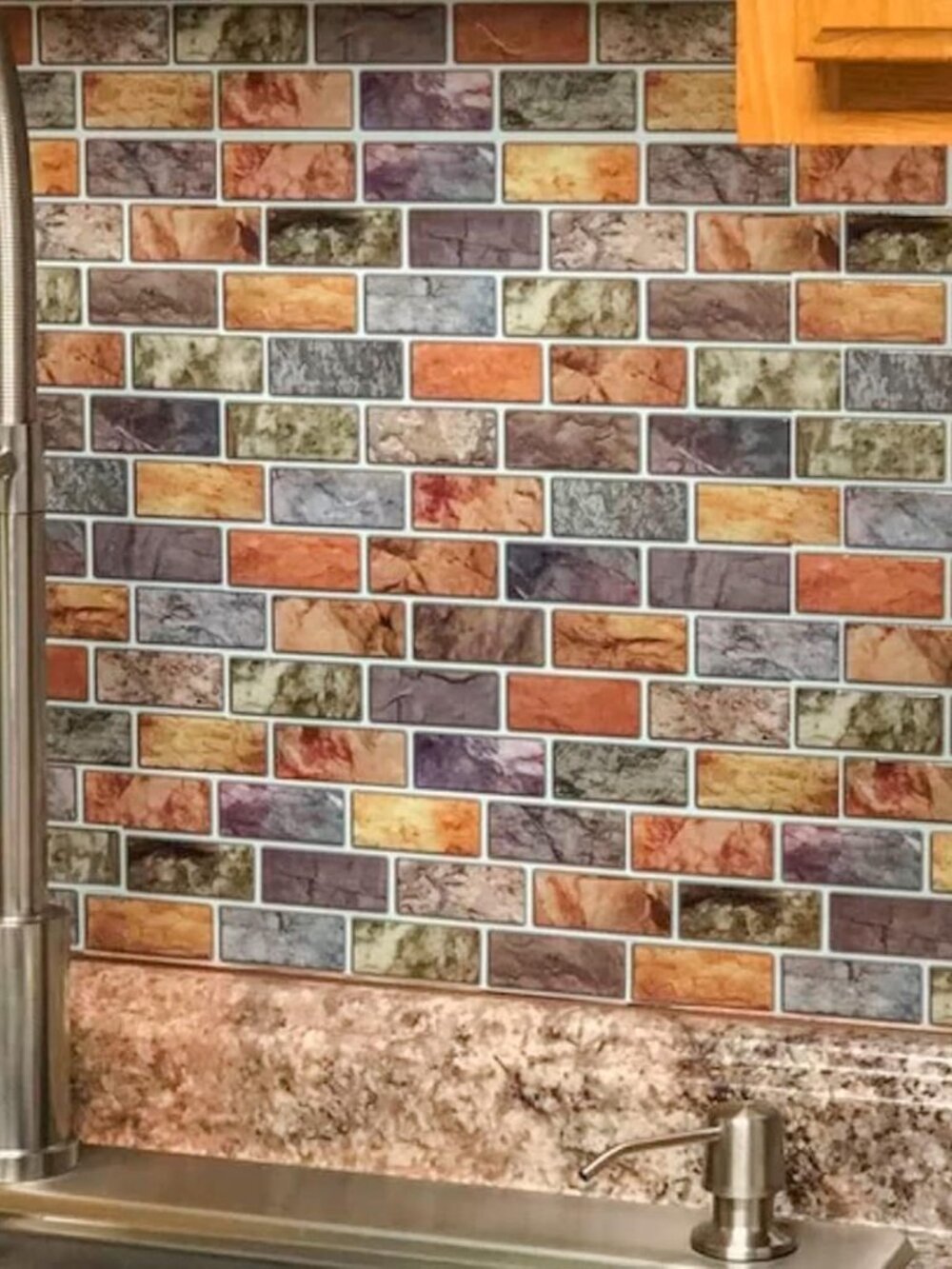 10-Pack Marble Peel and Stick Backsplash, 12 x 12 Inch, Vintage Color